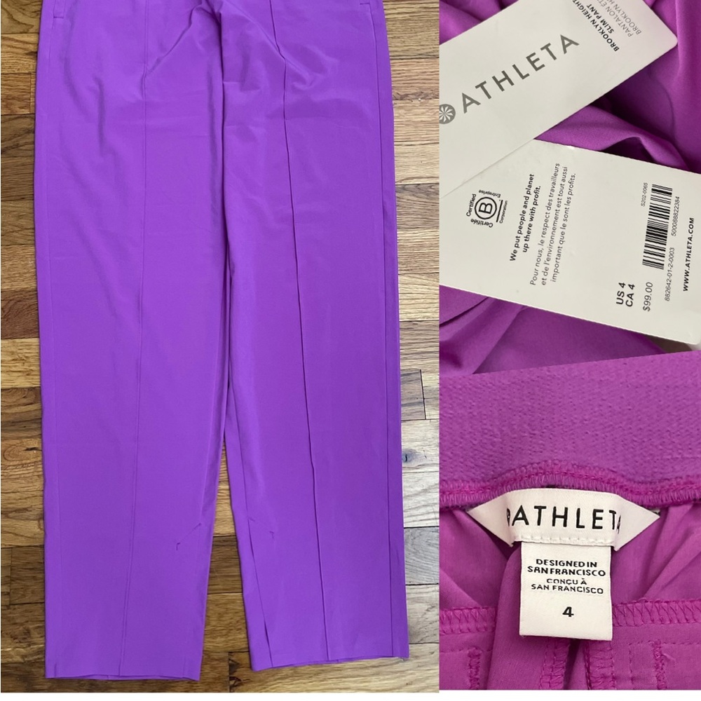 Athleta Vibrant Purple Trousers size 4
